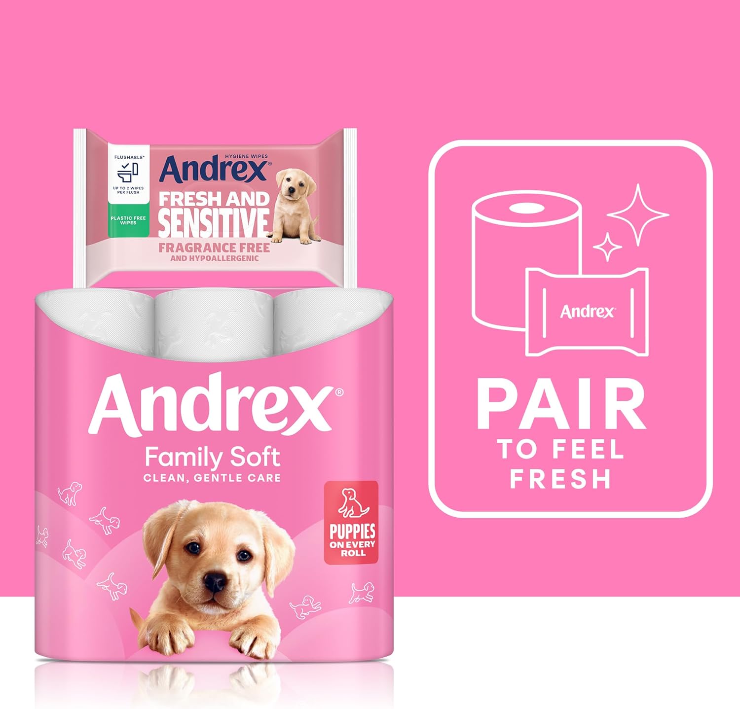 Andrex Family Soft Toilet Tissue 72 Rolls (Previously Andrex Gentle Clean) Gentle on your Family’s skin– Bulk Pack of 72 Toilet Rolls, FSC Certified